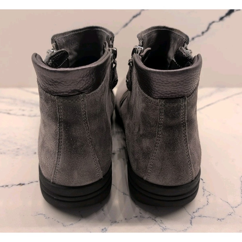 Hartjes XS Ankle Boot Women's Size 6 Gray Suede Side Zip Up Flat Heel - Picture 4 of 7